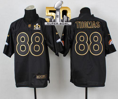 Nike Broncos #88 Demaryius Thomas Black Gold No. Fashion Super Bowl 50 Men's Stitched NFL Elite Jersey